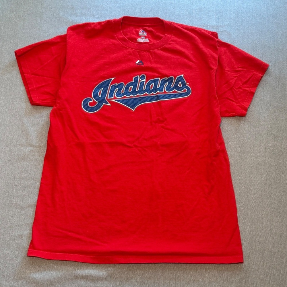 Majestic Cleveland Indians Michael Brantley 23 Jersey T-Shirt Men's Size Large